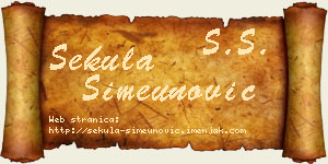 Sekula Simeunović vizit kartica